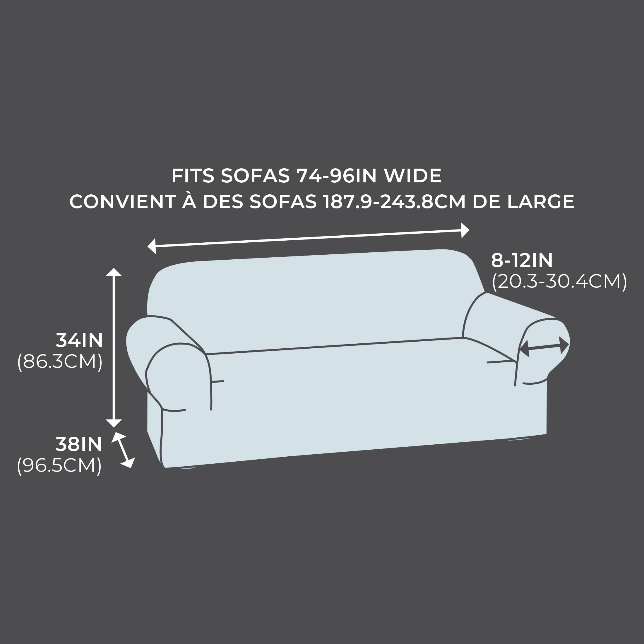 Canapé en tissu élastique SmartFit arête de poisson, une pièce, beige/lin