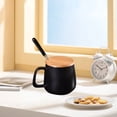 thumbnail image 4 of Fwttom Home Decor Coffee Cup Gift Couple Mug Ceramic Big Belly Cup Set with Lid Coffee Mug Originality Cup Concise Style, 4 of 6