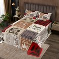 thumbnail image 2 of YST Short Queen Coverlet Set For Rv Camper Happy Camping Bunk Bedspread Set Rv Camper Accessories Quilt Set For Travel Trailers,Buffalo Plaid Pine Tree Arrow Bedding Set Red Brown, 2 of 5
