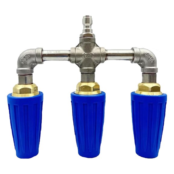 Binwennn Triple Nozzle Pressure Washer Triple Nozzle Triple Nozzle Pressure Washer Nozzle Ceramic Core 360° Rotating Nozzle With 1/4" Connector Laundry Faucet Industrial Kitchen Faucet Copper Kitchen