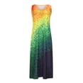 thumbnail image 4 of SMihono Robe Maxi Boho d'Été pour Femmes Grande Taille Femmes Décontractée Grande Taille Imprimé Col en V Poches Sans Manches Robe Maxi Longue Plage Balançoire Robe d'Été, 4 of 8