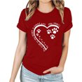 thumbnail image 2 of Meichang T-Shirts de la Saint-Valentin pour Femmes Hauts Mignons Imprimé Cœur Vacances Col Rond Hauts Décontractés Manches Courtes Cadeaux T-Shirts Blouses Liquidation de Printemps, 2 of 3