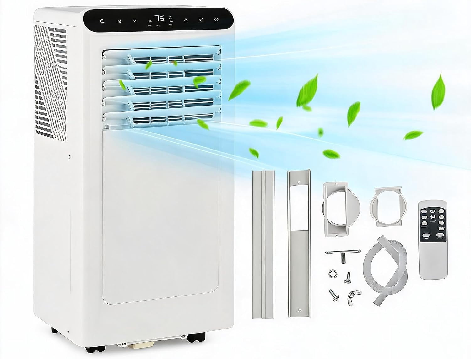 10,000 BTU Portable Air Conditioner, 3-in-1 Portable AC Unit with Cooling, Fan, Dehumidifier & Sleep Mode, Remote Control, 24H Timer for Rooms up to 450 Sq.Ft.