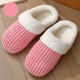 thumbnail image 1 of Chaussons en Mousse à Mémoire de Forme pour Femmes Confort en Peluche Doublée de Polaire Chaussures de Maison pour Intérieur & Extérieur Rose, 1 of 9