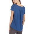thumbnail image 3 of Innerwin T-Shirt Couleur Unie Hauts pour Femmes Été Manches Courtes T-Shirt Mode Bleu Clair G, 3 of 4