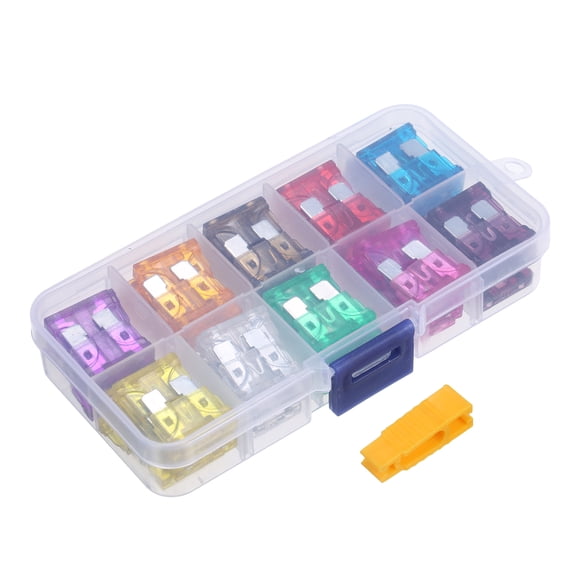 Amdohai 80-Piece 12V Blade Fuse Assortment Kit Standard Fuses Color-Coded Automotive Replacment Fuse Set From 3A to 40A with Puller for SUV RV Boat Motorcycle Tractor