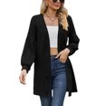 thumbnail image 1 of Avamo Ladies Cardigan Open Front Outwear Solid Color Knit Cardigans Lightweight Tunic Tops Work Black 2XL, 1 of 3