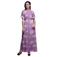 thumbnail image 1 of Bimba Robe Longue Imprimée en Rayonne à Roses et Renoncules, Taille Smockée, Fente Latérale, Robe pour Femme - XX-Grand, 1 of 1