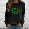 thumbnail image 2 of CEHVOM Womens Solid Shirts Round Neck Long Sleeve Tops Printed Regular Blouse Clearance, 2 of 5