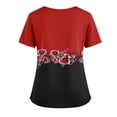 thumbnail image 3 of Ktyne Womens Scrub Tops V-Neck Medical Scrub Tops Short Sleeve Stretch Nurse Work Uniform Shirts Soft Scrub Top with Pocket Red XXXXL, 3 of 4