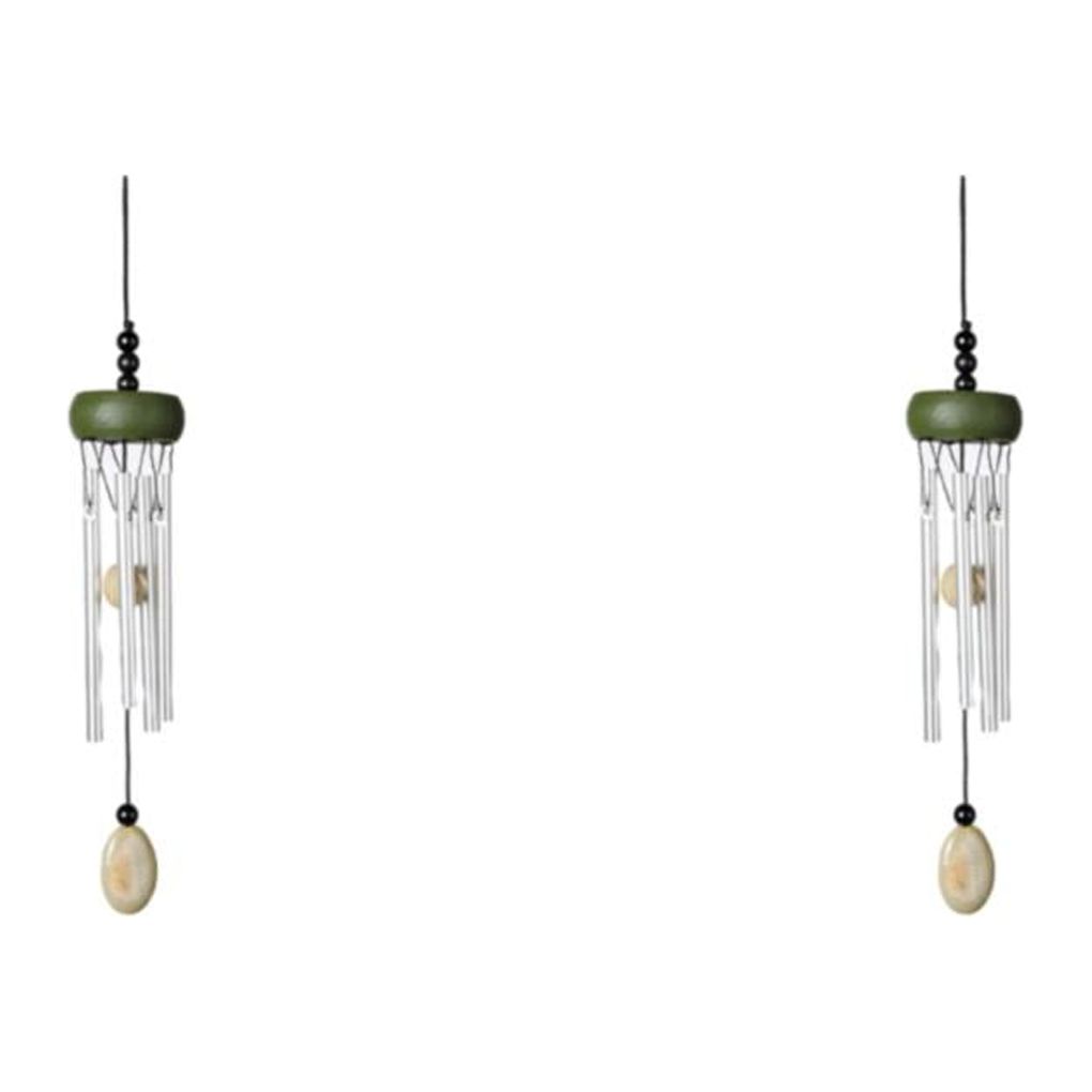 mmirethe Multiple Styles And Colors Wind Chimes For Wide Application Unique Style Wind Chime Pendant green锛坮oundwood锛?2Set