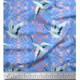 thumbnail image 1 of Soimoi Rayon Fabric Floral Damask & Stork Bird Decor Fabric Printed Yard 42 Inch Wide, 1 of 3