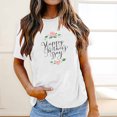 thumbnail image 2 of EQWLJWE Hauts pour Femmes T-Shirt Graphique Surdimensionné Manches Courtes Col Rond Épaule Tombante Décontracté Liquidation, 2 of 7