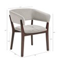 thumbnail image 3 of Blake Modern Wood Faux Mohair Armchair in Greige, 3 of 8