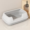 thumbnail image 3 of Antqov Semi Enclosed High Bar Litter Box With Splashs Proof Designs Provides Ample Space For Cats Includes Shovel For Kittens, 3 of 5