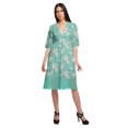 thumbnail image 1 of Moomaya Robe Imprimée Longueur Genou pour Femmes Grande Taille Vêtements Décontractés Tenue d'Été, 1 of 4