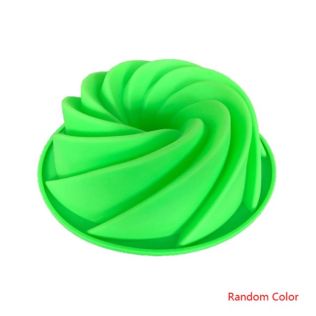 DIY Silicone Spiral Chiffon Cake Mold Biscuit Cake Cookies Baking Tool 7.5inch Random Color