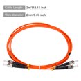 thumbnail image 2 of Unique Bargains Câble de Patch de Fibre 3 Mètres 9,8 Pi Multimode ST-ST OM1 LSZH à Fibre Optique Orange pour Émetteur-Récepteur Réseau, 1 Pcs, 2 of 6