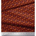 thumbnail image 3 of Soimoi Red Japan Crepe Satin Fabric Enjoy Summer Time Text Printed Fabric 1 Yard 42 Inch Wide, 3 of 5