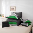 thumbnail image 5 of YST Green And Gray Geometric Triangle 7-Piece Comforter Set, King, Rustic Home Room Decor, Patchwork Geometry, 5 of 5