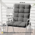 thumbnail image 3 of Outsunny Outdoor Chair Cushion with Ties, Button Tufted for Garden, Grey, 3 of 10