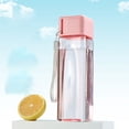 thumbnail image 2 of O-055 Pink Plastic Water Cup 500Ml Square Minimalist Transparent Daily Hydration, 2 of 8