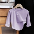 thumbnail image 2 of 2025 Chemise de Base pour Filles Garçons Col Rond Manches Longues Haut sous-Vêtement Violet, 2 of 4