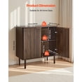 thumbnail image 3 of VEVOR Coffee Bar Cabinet, Mid Century Fluted Coffee Bar Table with 2-Tier Storage, Buffet Stand Cabinet with Barn Door, Sideboard Buffet Station for Living Room, Entryway, 31.5 x 14.7 x 31.5 in Walnut, 3 of 9