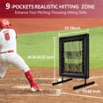 thumbnail image 3 of Baseball Pitching Net - 9-Hole Adjustable with Hit Zone Goal (Black) - Portable Softball Trainer - Includes Carry Bag & Anchor Kit - Professional Team Practice Rebounder, 3 of 5