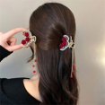 thumbnail image 2 of 1 Pcs Épingle à Cheveux Rose à Perles avec Pompon Pince à Cheveux Femme Griffe Accessoires pour Cheveux Couvre-Chef, 2 of 5