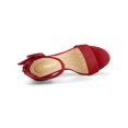 thumbnail image 4 of BLISSFUL STEP Women's Block Heels Zipper Buckle Ankle Strap Sandals Red 7, 4 of 8