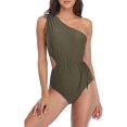 thumbnail image 1 of BeautyIn Womens Cut Out One Piece Swimsuits One Shoulder Padded Monokini Swimwear, 1 of 7