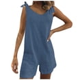 thumbnail image 2 of Styesk Shorts pour Femmes Mode Femme Été Uni Poche Décontracté Sans Manches Combinaison à Bretelles, 2 of 7
