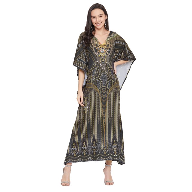 Oussum Caftan pour Femmes Robe Été Ample Décontractée Grande Taille Robe de Soirée Imprimée Caftan Long pour Dames Robes Élégantes en Ligne