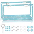thumbnail image 1 of CHUANK 2PCS Bling Car License Plate Frame  Sparkly Rhinestone Stainless Steel License Plate Cover/Holder  Universal for Most Cars  SUVs  Vehicles with Screw Set  Auto Accessories for Wome, 1 of 14
