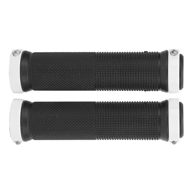 Bike Handlebar Grips, Handlebar Grips Shock Absorption Aluminum Alloy Locking Ring for Long Term Riding White,Silver,Gold