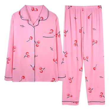 RKSTN Ensembles de Pyjama pour Femmes Légers à Imprimé Floral Décontractés Hauts à Manches Longues avec Pantalons Longs Amples Ensemble de Pyjama Deux Pièces