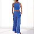 thumbnail image 4 of Ensemble Pantalon 2 Pcs Décontracté Col Rond Poches Tenue de Vacances (Noir S), 4 of 9