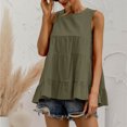 thumbnail image 2 of Birdeem Womens Round Neck Sleeveless Multi-Section Splice Loose Casual Large Swing Tank Top, 2 of 9