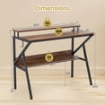 thumbnail image 3 of Costway Home Office Desk with Monitor Stand, Open Shelf & Metal Frame, Earphone Hook Brown, 3 of 10
