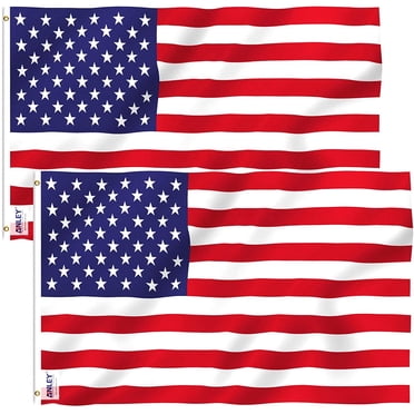 Anley Fly Breeze 3x5 Foot American US Polyester Flag - USA Flags 3 X 5 Feet (Pack of 2)