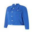 thumbnail image 4 of Aunavey Women‘s Basic Button Down Long Sleeve Stretchy Jean Trucker Denim Jacket, 4 of 8