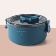 Round Plastic Microwaveable Food Storage Container with Lid for Lunch Office Portable BPA-Free 1 Count