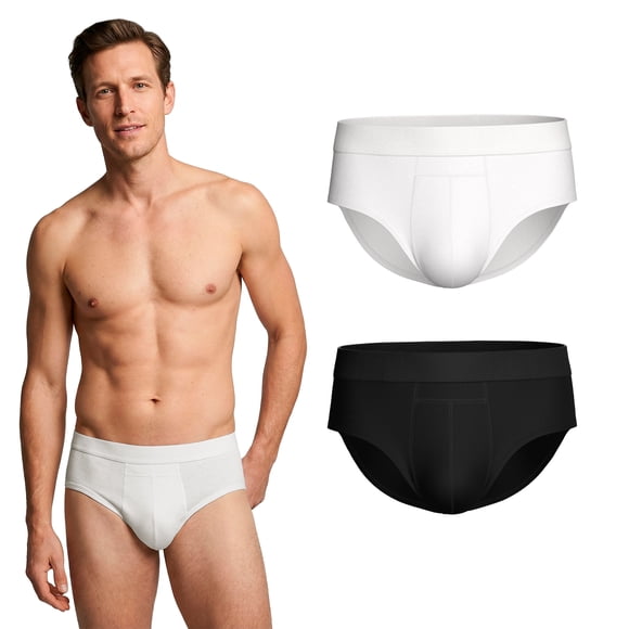Men’s Washable Reusable Incontinence Cotton Briefs with Front Absorbent Protection for Light to Moderate Bladder Leaks