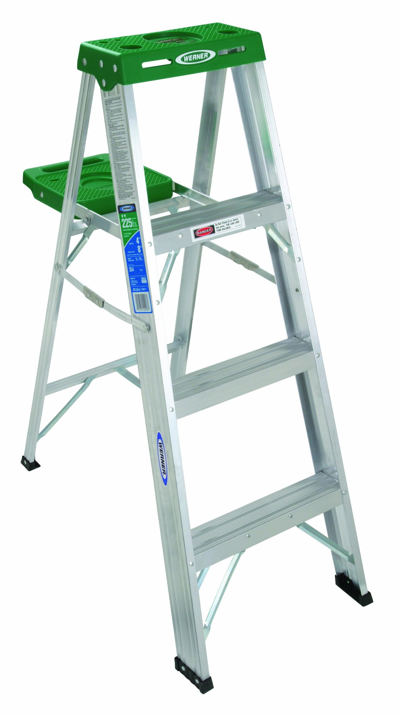 Werner 354 stepladders, 4 feet, Green,red