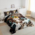 thumbnail image 4 of Erosebridal Rustic Skeleton Comforter Sets Twin Size, Western Animal Comforters & Duvets, Leopard Print Decor, Reversible 2pcs, 4 of 8