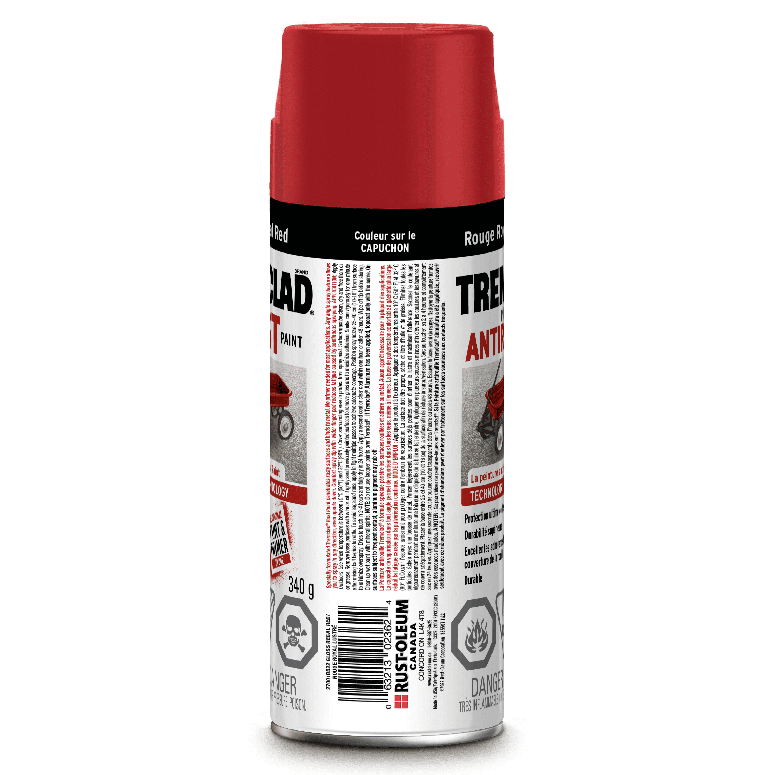 Tremclad Rust Paint Spray Paint, Gloss Regal Red, 340 g
