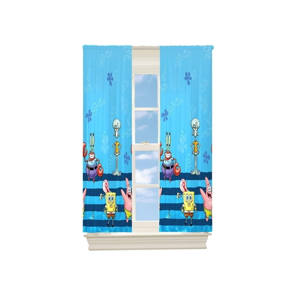 Spongebob " F is for Friends" Room Darkening Drapes-Pair