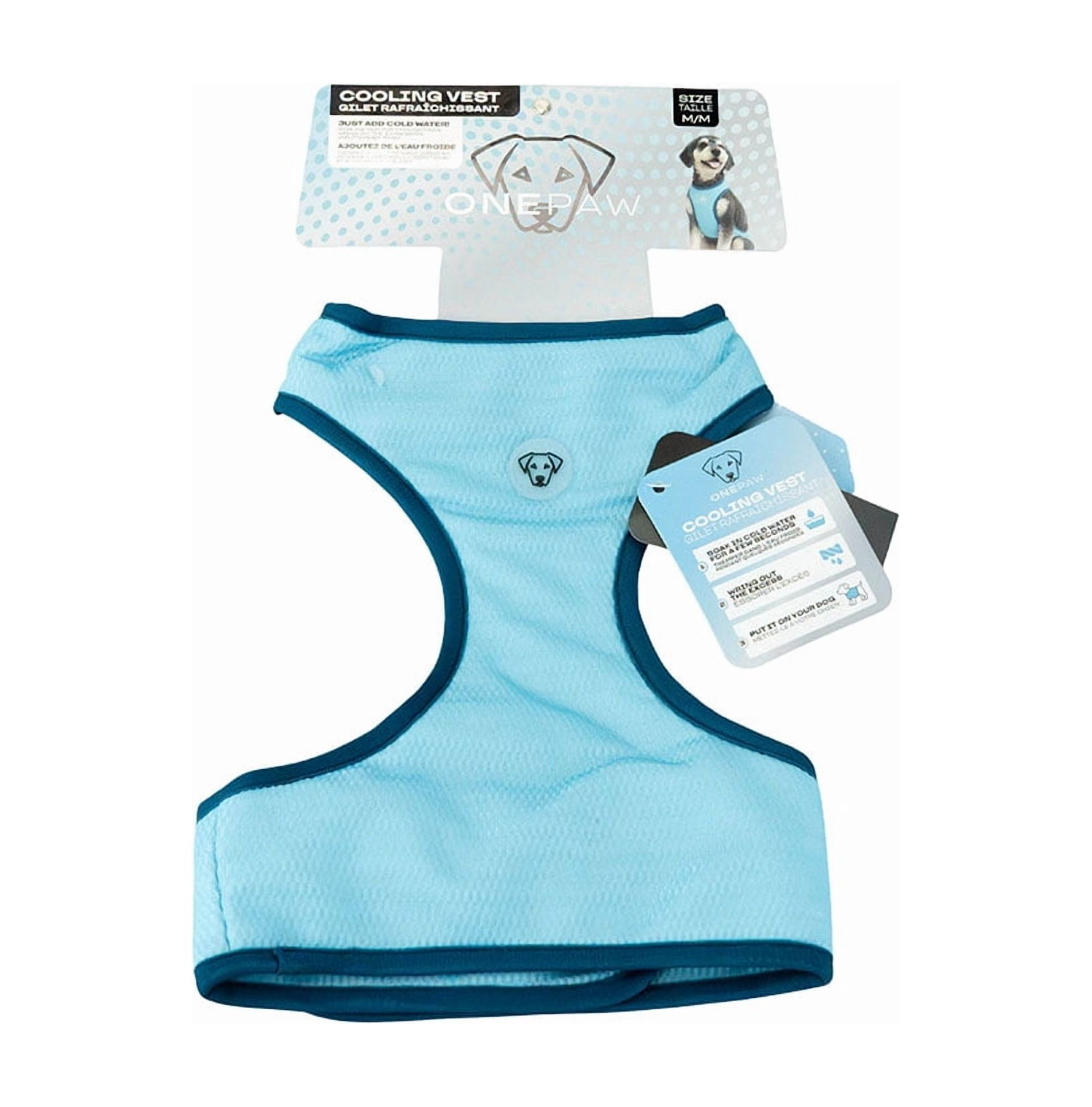 One Paw, gilet rafraîchissant pour chien, léger, rafraîchissant, bleu, parfait pour l'été, pour chiens