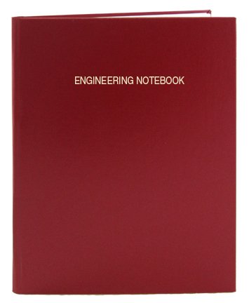 BookFactory Red A4 Engineering Notebook - 168 Pages (5mm Engineering Grid Format) A4 (210mm x 297mm) Red Cover Section Sewn Hardbound Engineering Lab Notebook (EPRIL-168-4GS-A-LRT4)